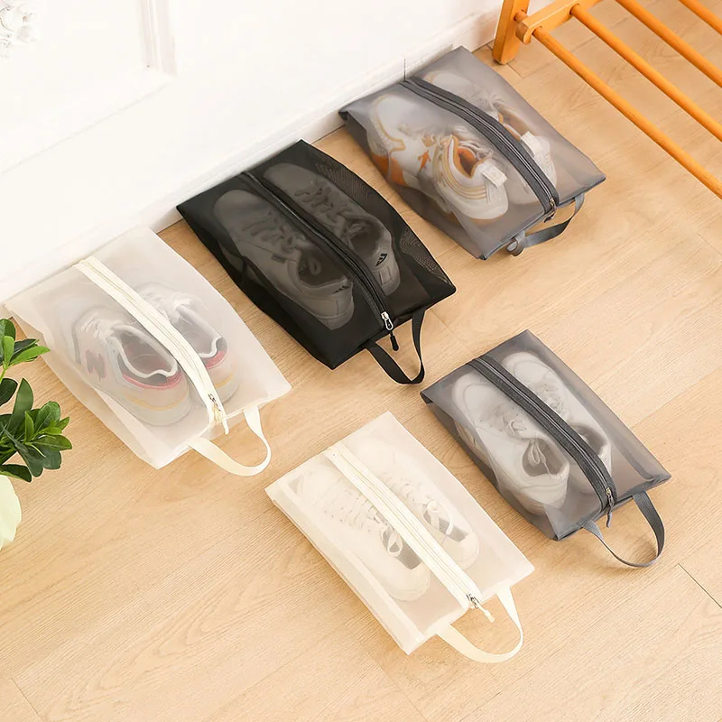 1pcs Nylon Travel Shoe Bags with Zipper Closure for Men Women Breathable Shoe Organize Storage Bags Makeup Laundry Bag