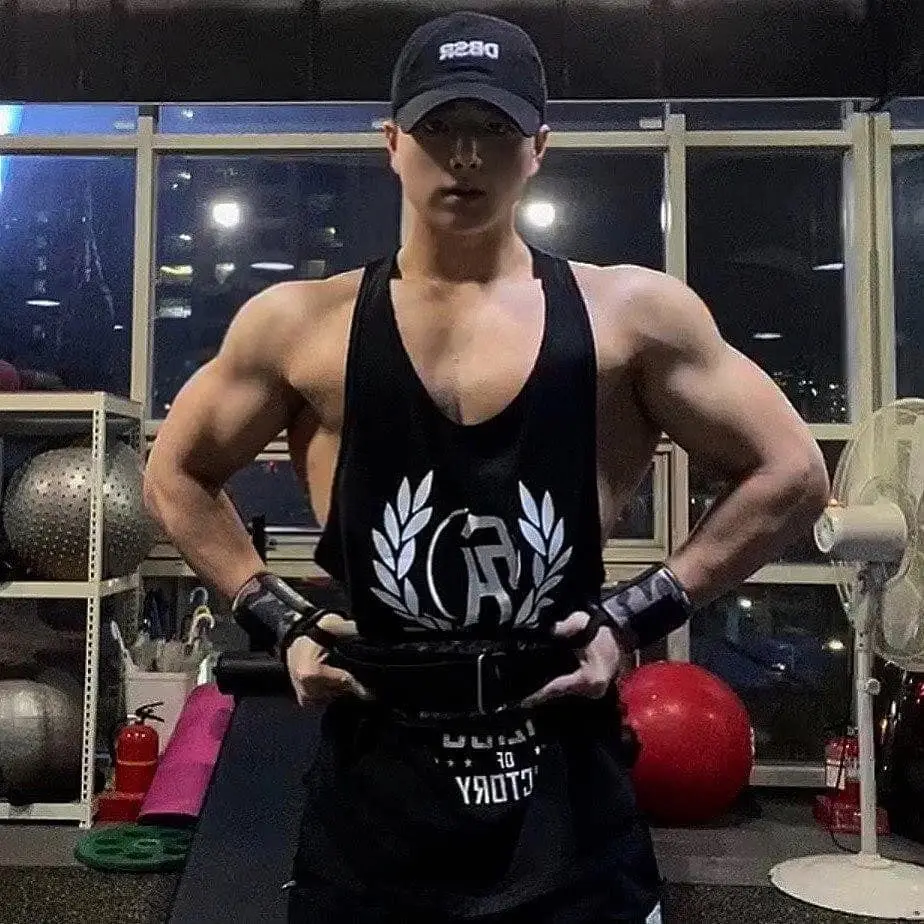 

Fitness Vest Men's T-shirt Trendy Running Training Basketball Equipment Frog Jump Squat Cotton Slim Casual Sports Clothes