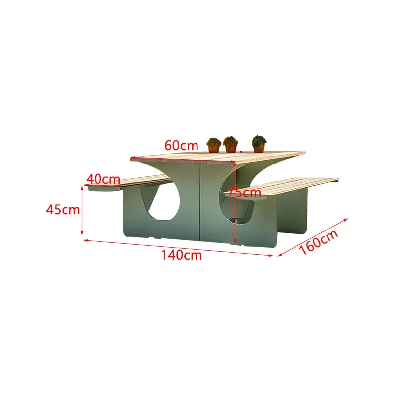 

WJ4 outdoor table and chair park chair night market commercial street outdoor stool plastic wood round table