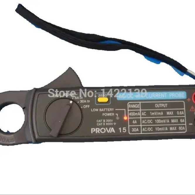 TES PROVA-15 AC / DC mA التحقيق الحالي |   جهاز قياس المشبك عالي الدقة واختبار تيار التسرب تيار مستمر 1 مللي أمبير/تيار متردد 0.1 مللي أمبير