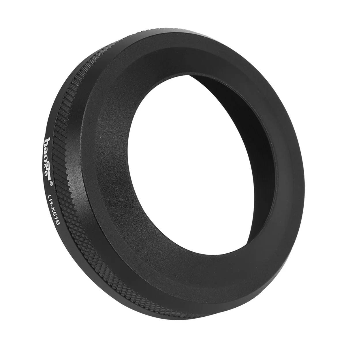 Haoge 2in1 All Metal Ultra-Thin Lens Hood with Adapter Ring Set for Fujifilm Fuji X100VI Camera Black LH-X51B