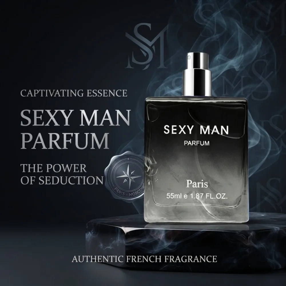 55ml Sexy Man Paris Men Perfume Long Lasting Cool Woody Aquatic Light Scent Square Bottle Business Dating Masculine Fragrance