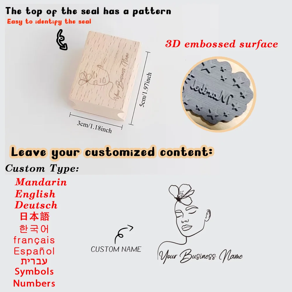 1PC New Custom Name Wooden Seal Office Supplies, Seal Supplies Personalized Name Wooden Seal Daily Office Use