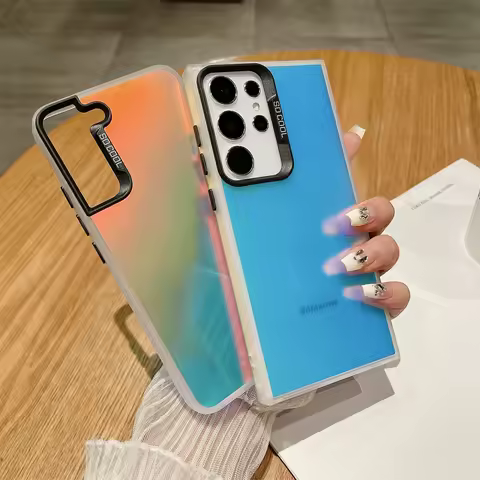 Discoloration Matte Case For Samsung Galaxy S23 S22 S21 Plus Ultra S20 FE A51 A71 A72 A52 A22 A73 A53 A23 A54 A34 A24 A14 Note20