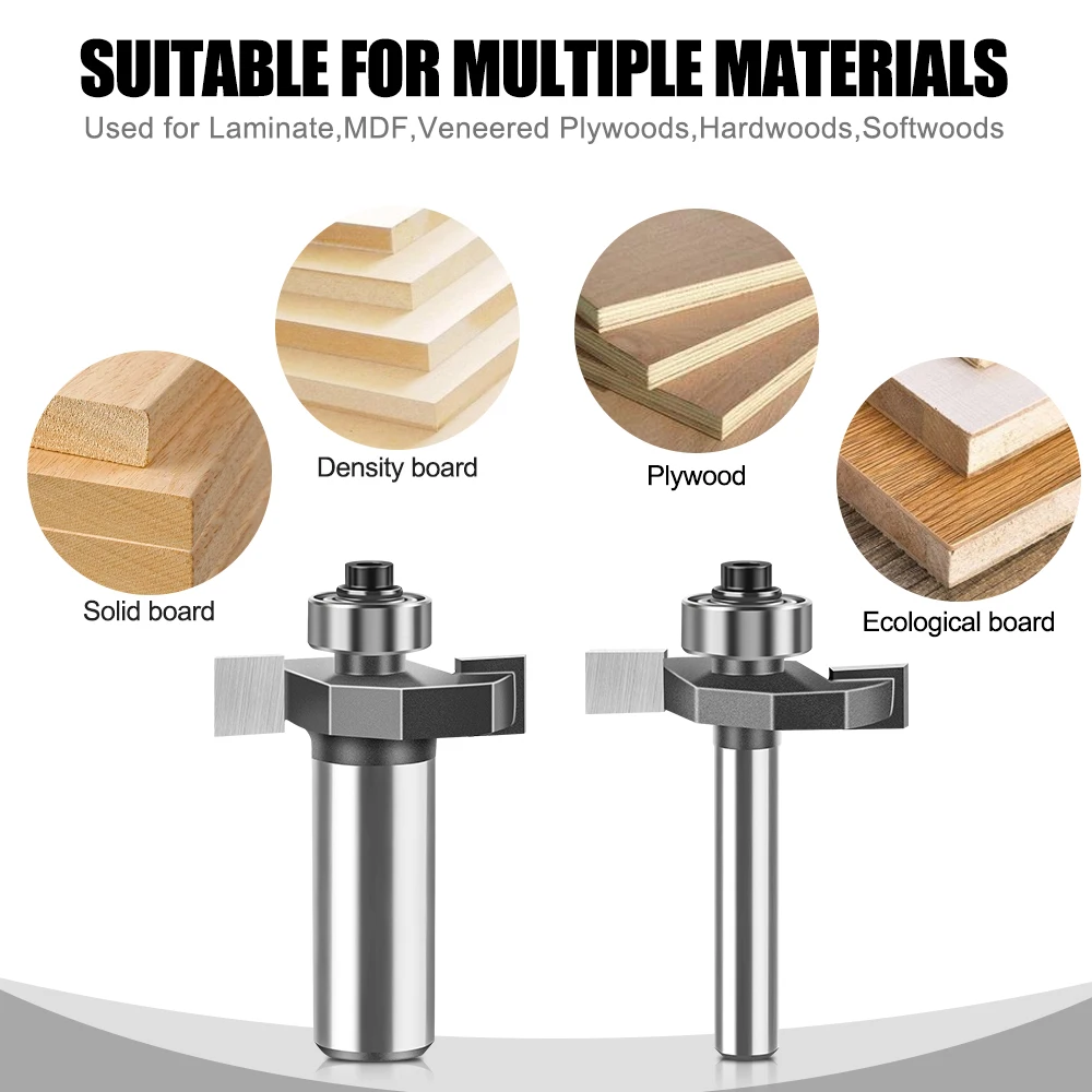 1pc 6mm 12mm Shank Ball T-cutter Woodworking Milling Router Bit Slotting Cutter 2-in-1 Slotting Crabapple Angle Milling Cutter