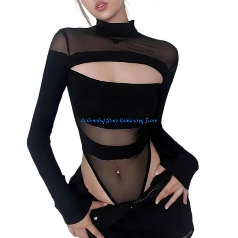 573B Traditional Advanced Long Sleeve CatSuit Net Intonation For Concerts And Night Incidents