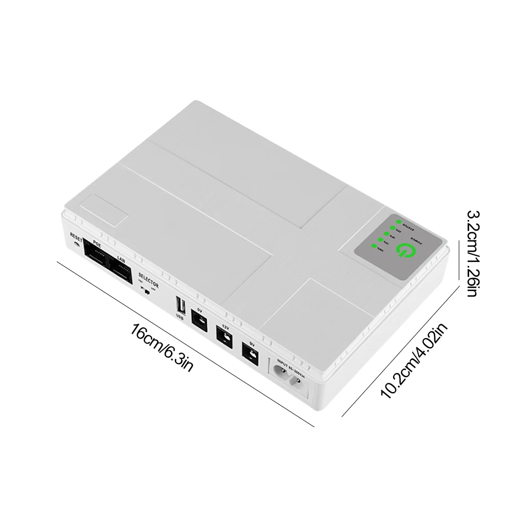 Fuente de alimentación ininterrumpida de 10400mAh/8800mah, fuente de alimentación de respaldo de 5V/9V/12V, adaptador óptico Cat incorporado