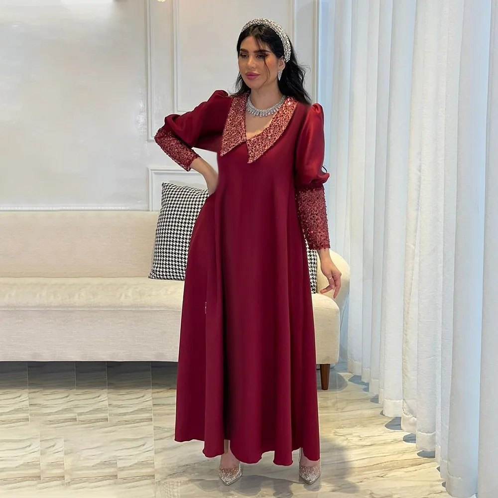 Eid Mubarak paillettes abaya per le nuove donne di moda Dubai musulmano maniche lunghe Maxi vestito turchia caftano Islam abbigliamento Marocain Femme