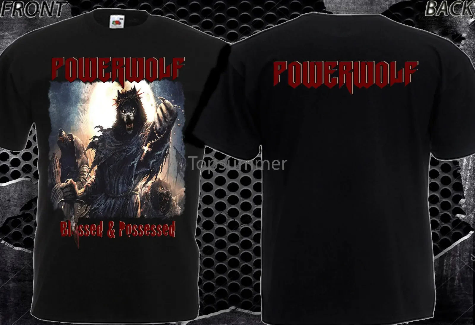 Powerwolf Blessed & Possessed-New T-Shirt Men'S-Dtg Printed Tee Size-S 3Xl