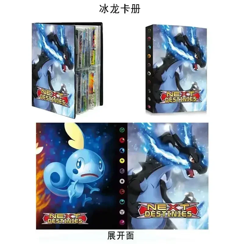 Amor quente para coletar 240 pçs álbum charizard cartões dos desenhos animados anime novo 240 pçs titular do cartão de jogo coleção pasta criança legal brinquedo presente