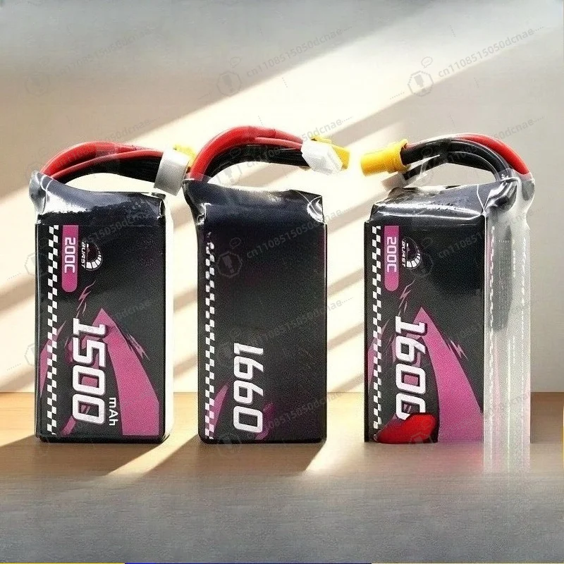 6S 22.2V 200C High Rate Lipo Battery 1500/1600/1660mAh XT60 Connector for FPV Racing Drone
