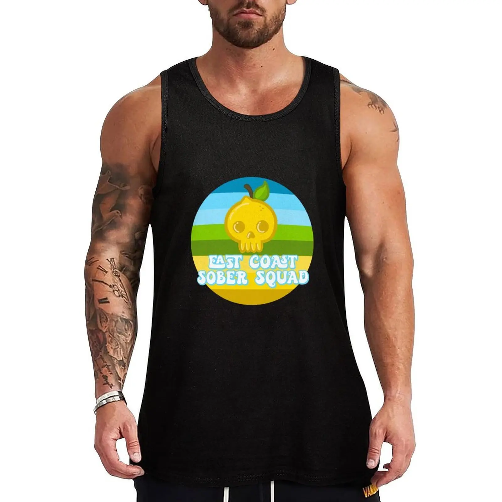

East Coast Sober Squad retro vibes Tank Top sleeveless tshirts for men sports t-shirts for men singlet for men