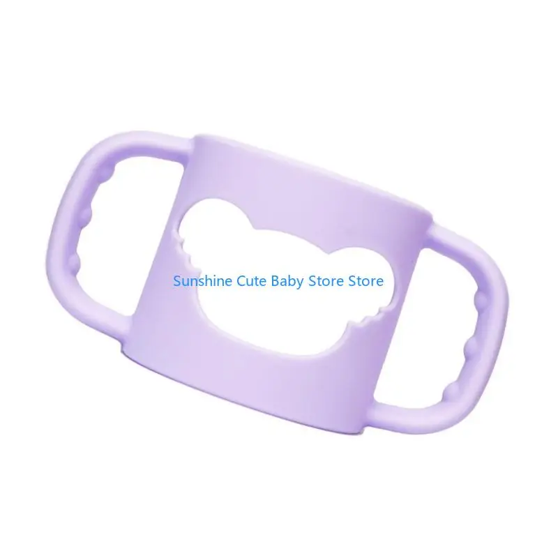 

C5AF Comfortable Grip Bottle Adapter Holder Case Silicone Baby Milk Bottle Handle Sleeve Encourages Grip Development
