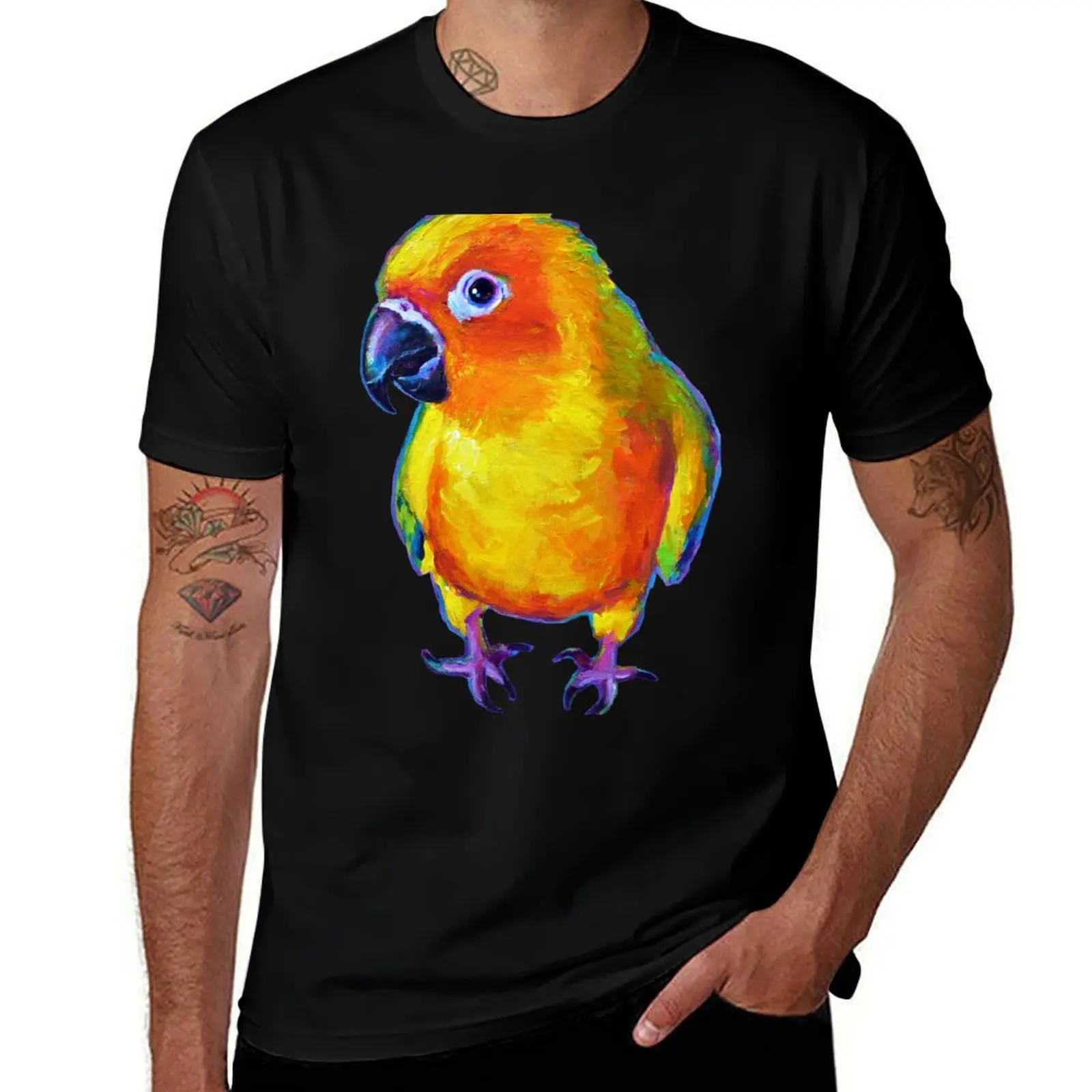 Aesop, the Sun Conure by Robert Phelps T-Shirt Retro Graphic Print T-Shirt