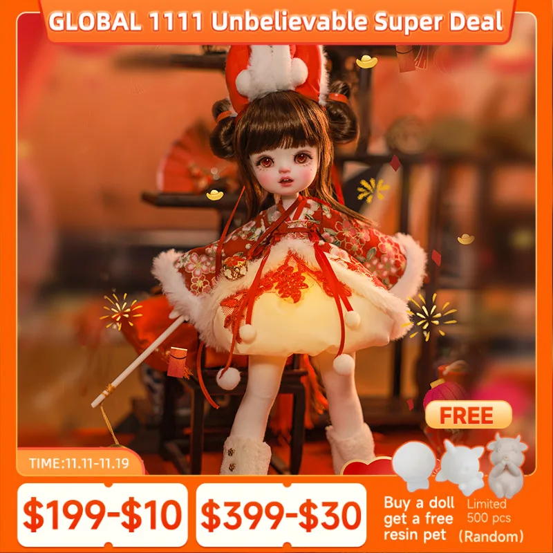 

BJD Doll 1/6 Arcadia Nova Body Lucky Ball Jointed Doll Surprise New Year Presents Bunny Rabbit Cute Dolls