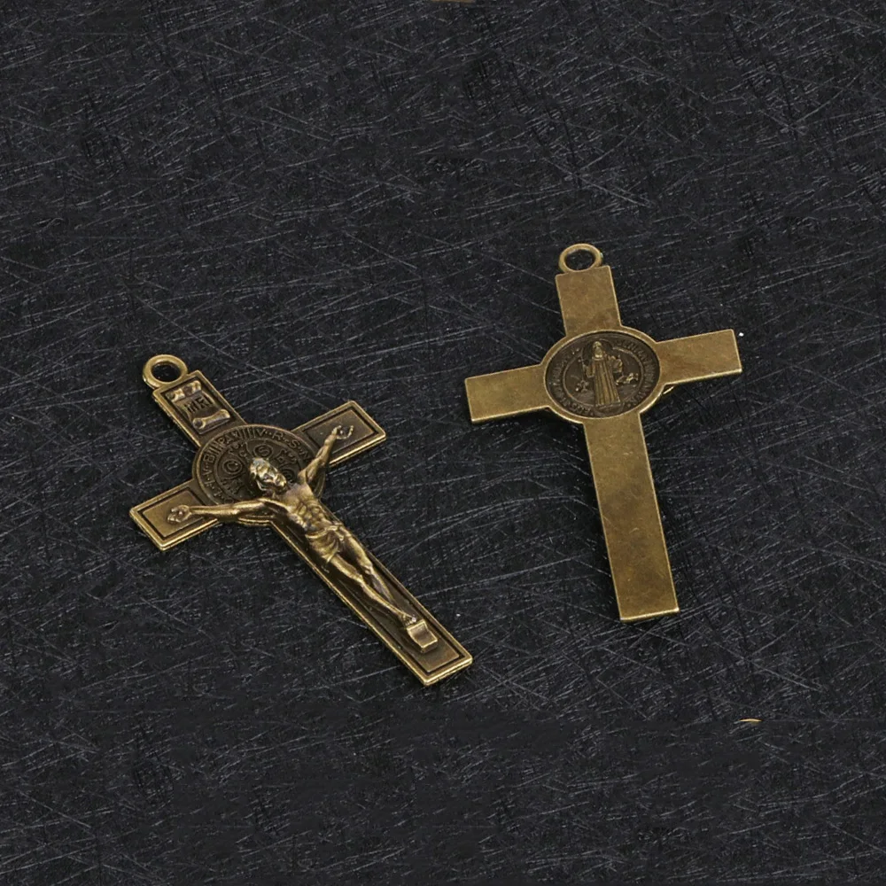 Diyalo 10pcs st. Benedict Exorzismus Kruzifix Kreuz Anhänger katholischer religiöser Heiliger handgemachtes Gebet – Detail 14