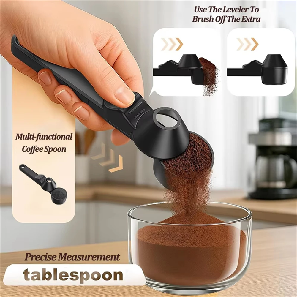 Reusable Leakproof Coffee Gram Scoop Kitchen Protein Powder Measuring Spoon Milk&Supplements Sliding Spoon for Bar Gym Travel