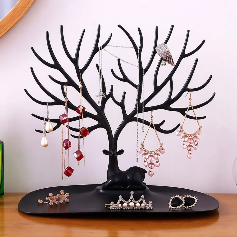 Creative Antler Tree Jewelry Holder Display Stand For Necklaces Earrings Bracelets Desktop Storage Shelf Home Decorative
