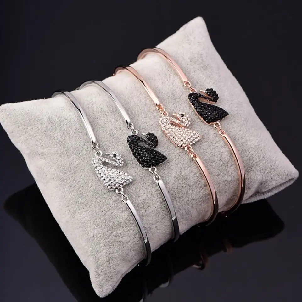 fashion swan bracelet womens jewelry Korean version of simple micro-inlaid zircon full diamond gift bracelet.