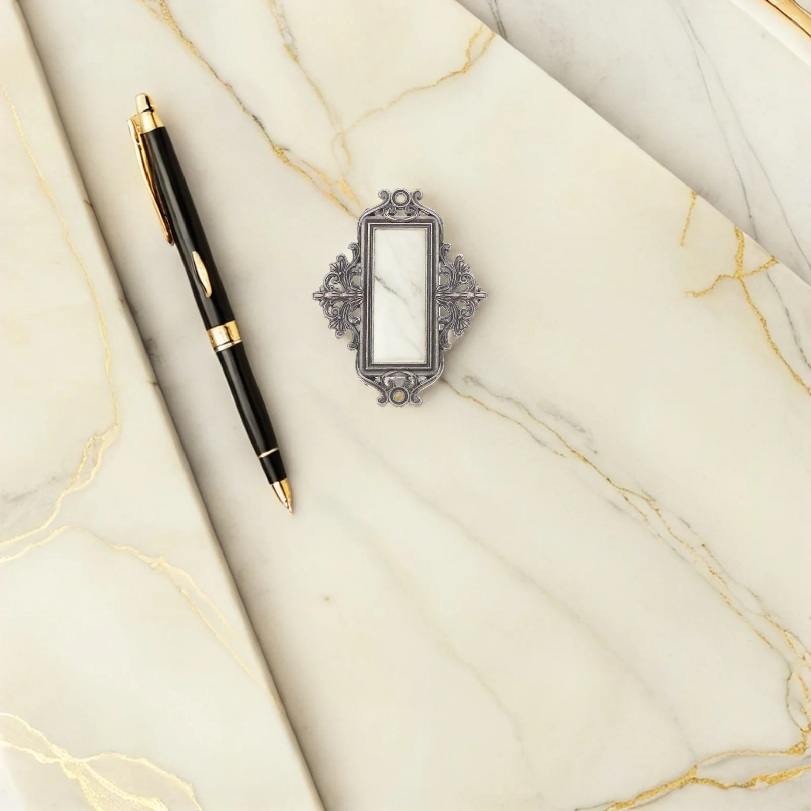 

24Pcs Metal Label Holders Vintage Drawer Card Frames Cabinet Organizer File Tag Frame Office Storage Use