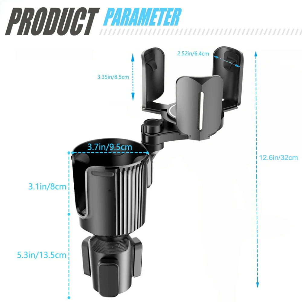 자동차 컵 거치대 트레이, 360 도 회전 트레이 테이블, 자동차 음식 테이블, 조정 가능한 음료 거치대, 자동차 액세서리