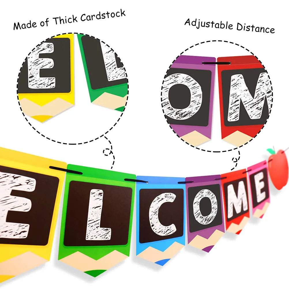 

Welcome Letters to Pull The Flag Banner Party Supplies Bunting Starting First Day Campus