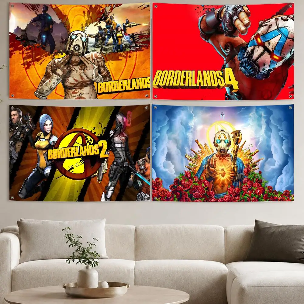 Looter Game B-Borderlands Flags Aesthetic Wall Tapestry Printed Wall Hanging Living Room Party Outdoor Decor