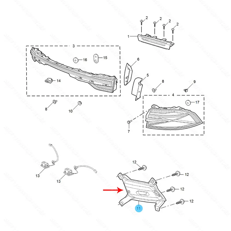 For MG HS MK2 RX5 MK3 2022- Rear Bumper Lights Rear Bumper Lamp Reflector Tail Light Warning Lamp 10913257 10913258 - Image 5