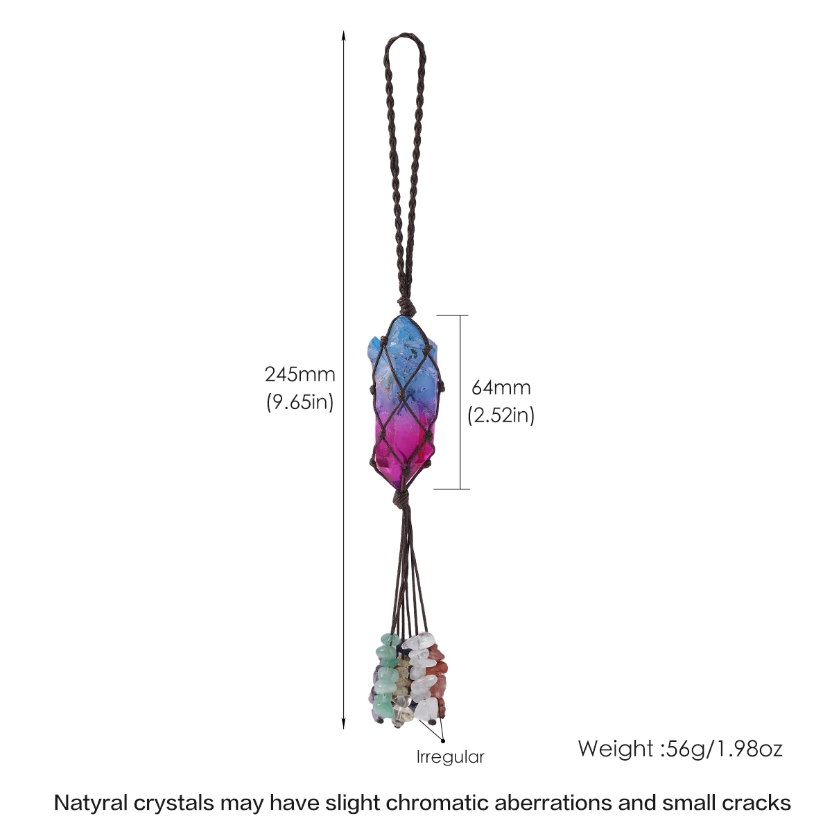 Handmade Healing Crystal Window Car Charm 7 Chakras Home Decoration Accessories Chakra Balancing Reiki Yoga Meditation Car Decor