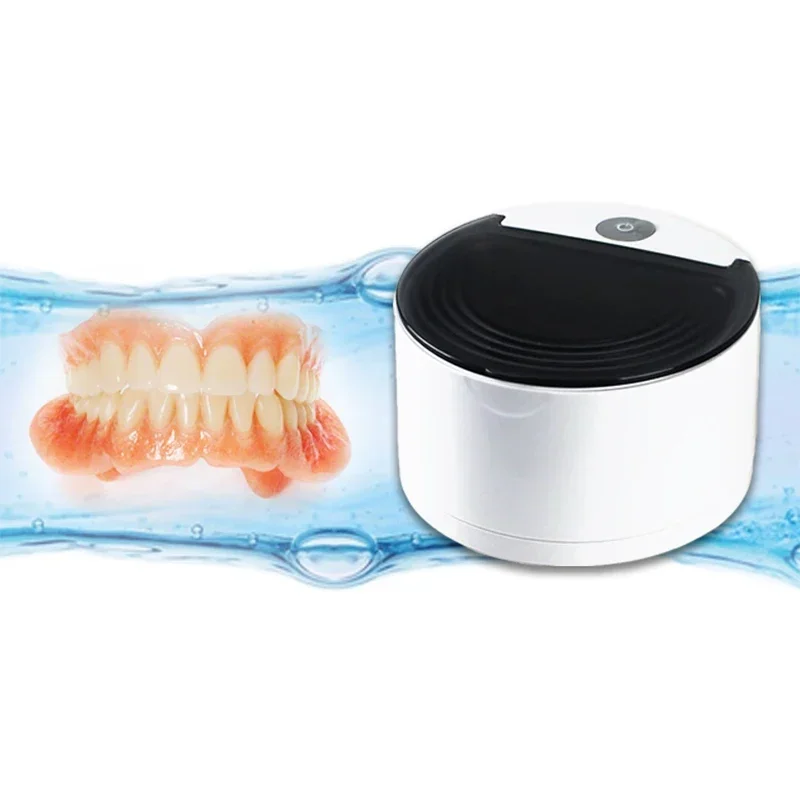 Professional Portable Ultrasonic Denture Cleaner Simple Efficient Cleaning Machine Remove Stain Cleaner for False Tooth Braces