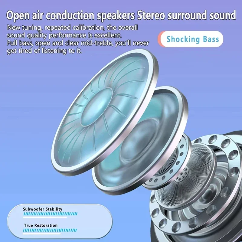 Беспроводная Bluetooth-гарнитура Xiaomi VV4 5.3, водонепроницаемые наушники с микрофоном, стерео с воздушной проводимостью, спортивные наушники