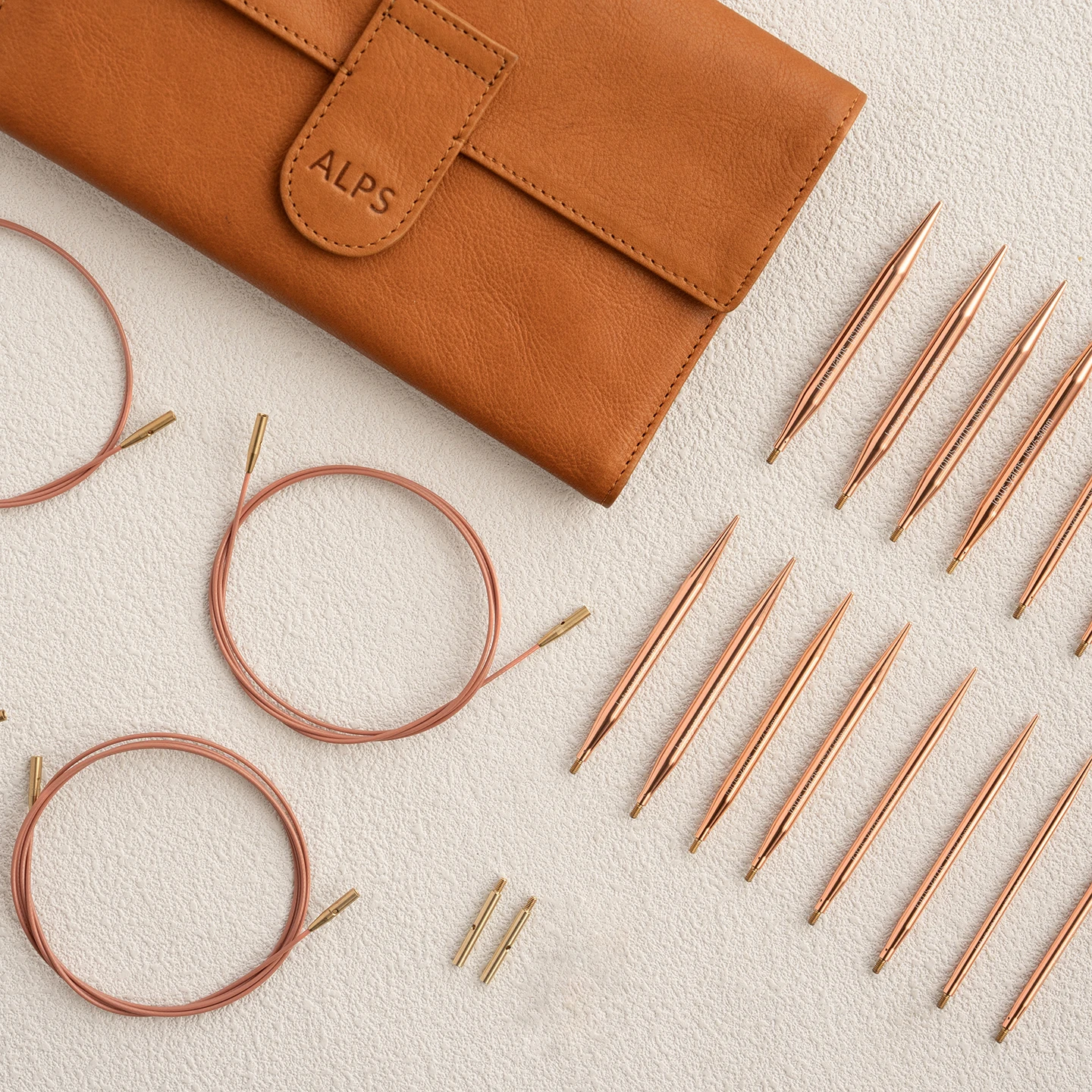 Lotus Yarns ALPS 3.5‘’ Interchangeable Circular Needles Set, Shiny Aluminium Knitting Crafts Tools for Beginners