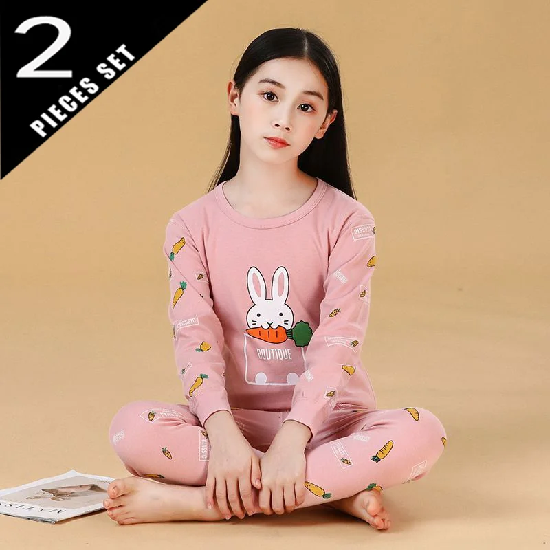 2026 New Boys Girls Underwear Suit Children Clothing Sets Autumn Winter Warm Tops+Pants 2Pcs Kids Clothes Homewear Pajamas 3-14Y