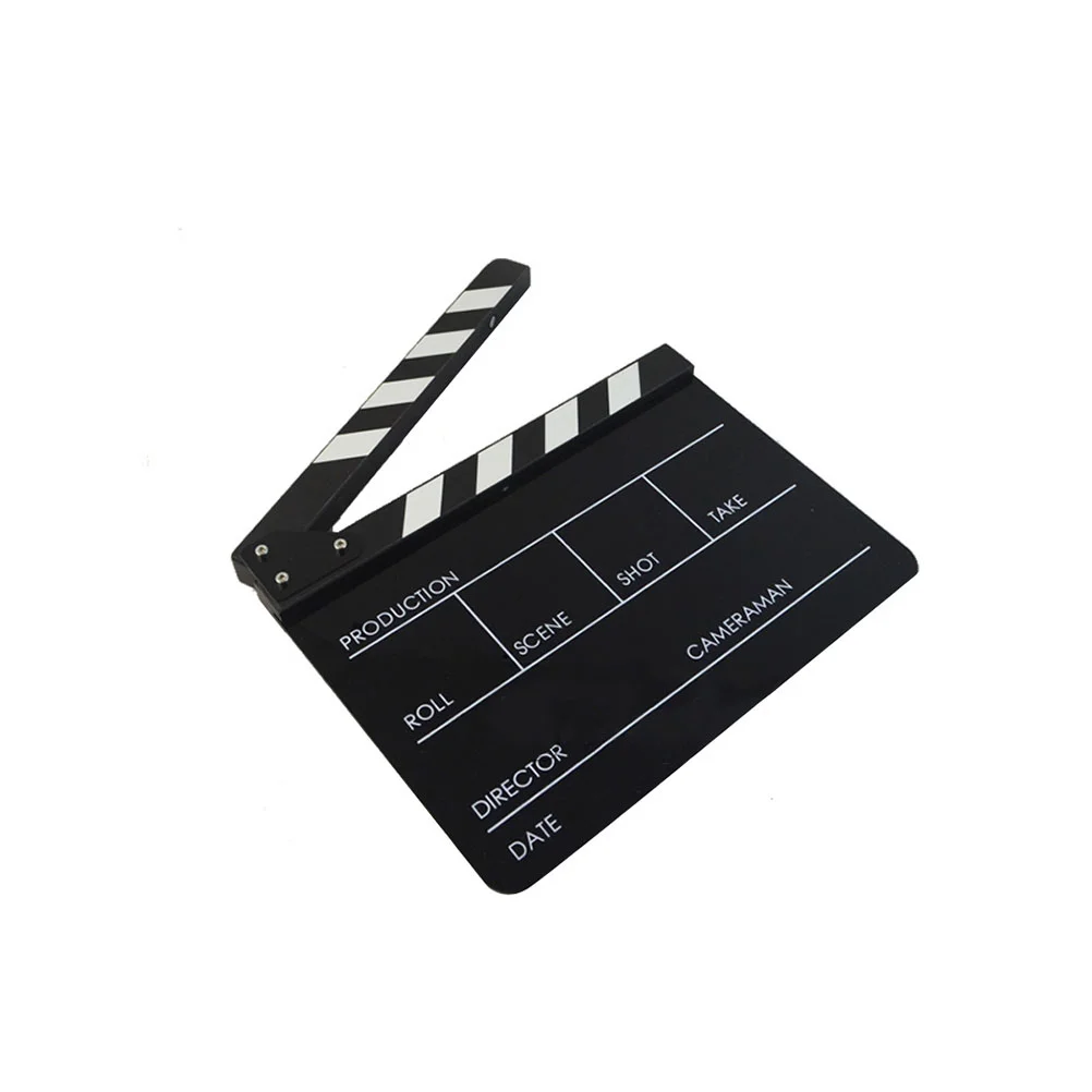 Black Clapper Board Photo Props Acrylic Film Movie Clapperboard Kids Toy for Stage Home Party Festival