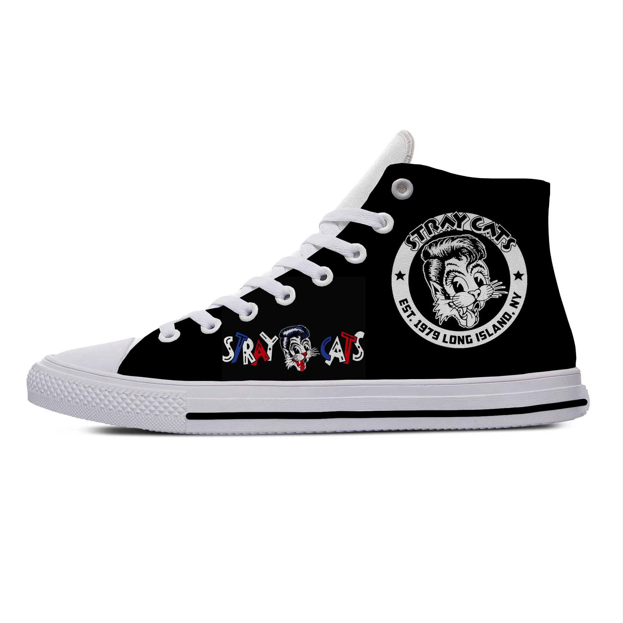 Hot Cats Rock Band Stray Fashion popolare divertente Cool scarpe Casual leggero High Top traspirante scarpe da tavola uomo donna Sneakers