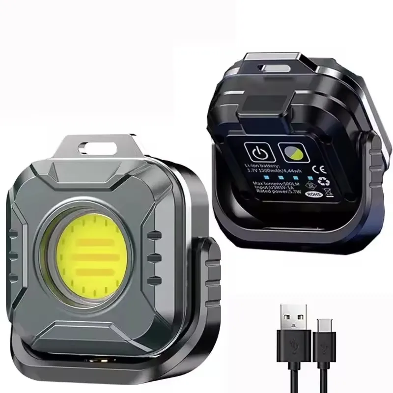 ضوء عمل مغناطيسي صغير، 500 لومن قابل لإعادة الشحن، مصباح فحص مغناطيسي محمول لإصلاح السيارات