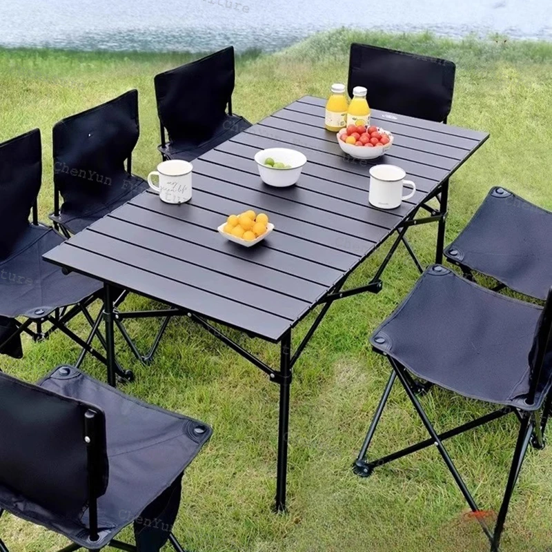 

Foldable Camp Out Outdoor Table Picnic Camping Iron Art Egg Roll Beach Chairs Fallow Comfort Silla De Playa Furniture ZSOC