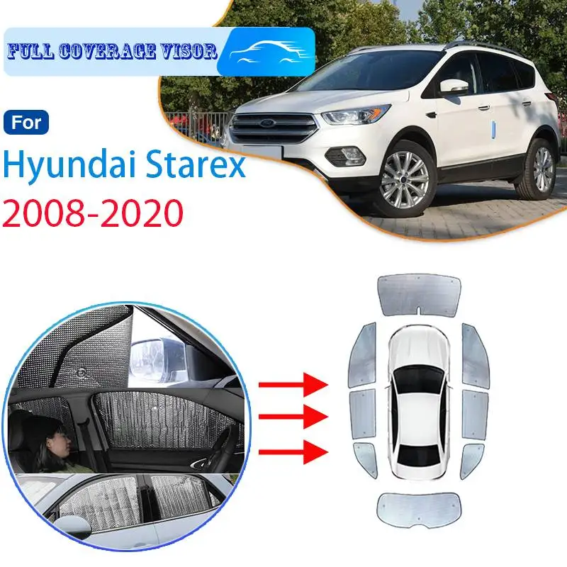 For Hyundai Starex H~1 Cargo H300 2008~2020 Car Full Coverage Sun Visor Sun Protection Windshield Car Side Window Cooling Visor