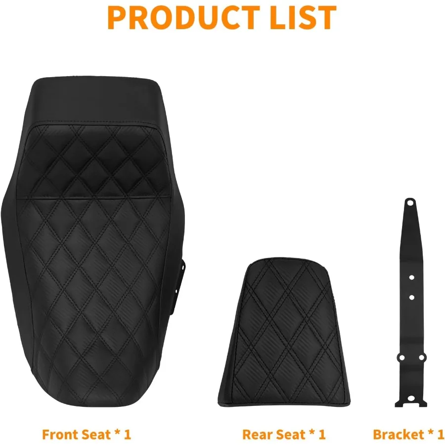 เบาะนั่งหน้าคนขับมอเตอร์ไซค์ เบาะนั่งหลังผู้โดยสาร หนังแท้ แบบชิ้นเดียว สำหรับรถฮาร์เลย์ ไนท์สเตอร์ RH975 RH9