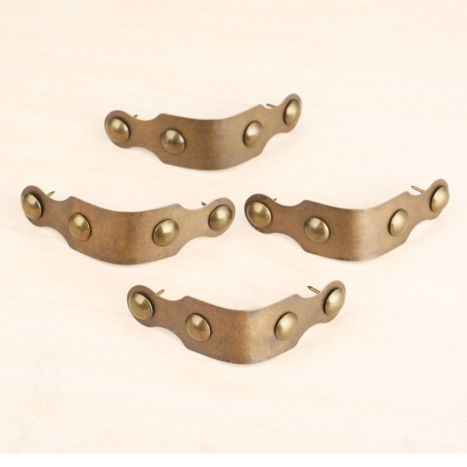 4Pcs Antique Bronze/Brass Furniture Wooden Jewelry Box Edge Copper Wrap Angle Corner Decorative Protector Corner Bracket 55*23mm
