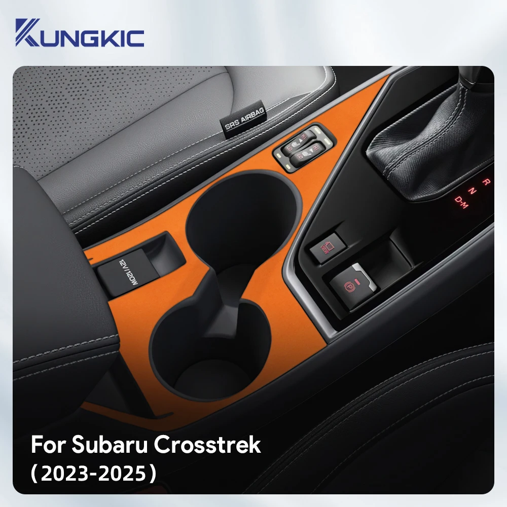 

Верхняя замшевая наклейка с RHD для Subaru Crosstrek 2023 2024 2025, автомобильная центральная панель управления чашкой для воды, рамка, аксессуары для интерьера
