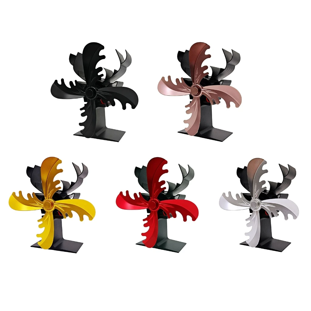 

1 шт., 4 лопасти, вентилятор для дровяной печи, тихая работа, без питания, рождественский камин, циркулятор для дровяной печи