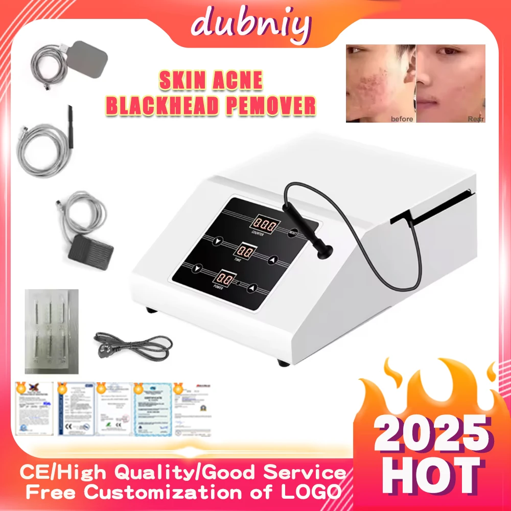Dubniy RF Acne Removal Device Insulated Needle Skin Rejuvenation Machine Spot Mole Remover Blackhead Cleaner Shrink Pores Tool