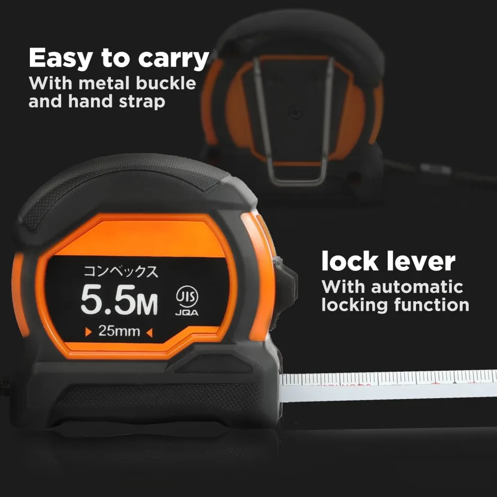 Tape Measure 5.5m Steel Rule Measuring Wood Working Tool Waterproof Retractable Tape Measures Self-Locking Tape Measuring