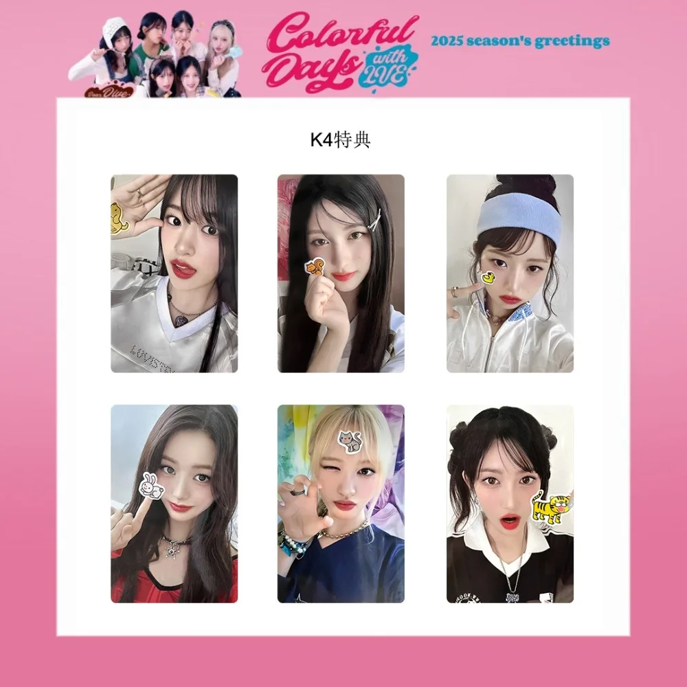 Kpop IVE Yujin Gaeul Wonyoung LIZ Rei Leeseo Photo Card Lomo Card 2025 SEASON'S GREETING Taiwan Calendar Fans Collection Gift