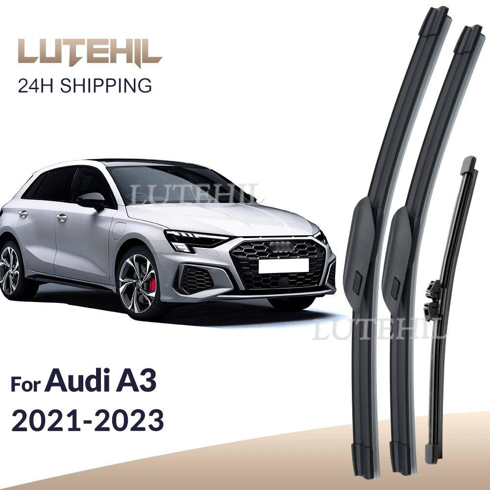 

For Audi A3 8Y 2021-2023 2022 Wiper Front & Rear Wiper Blades Windshield Windscreen Window Brushes 26"+19"+14"