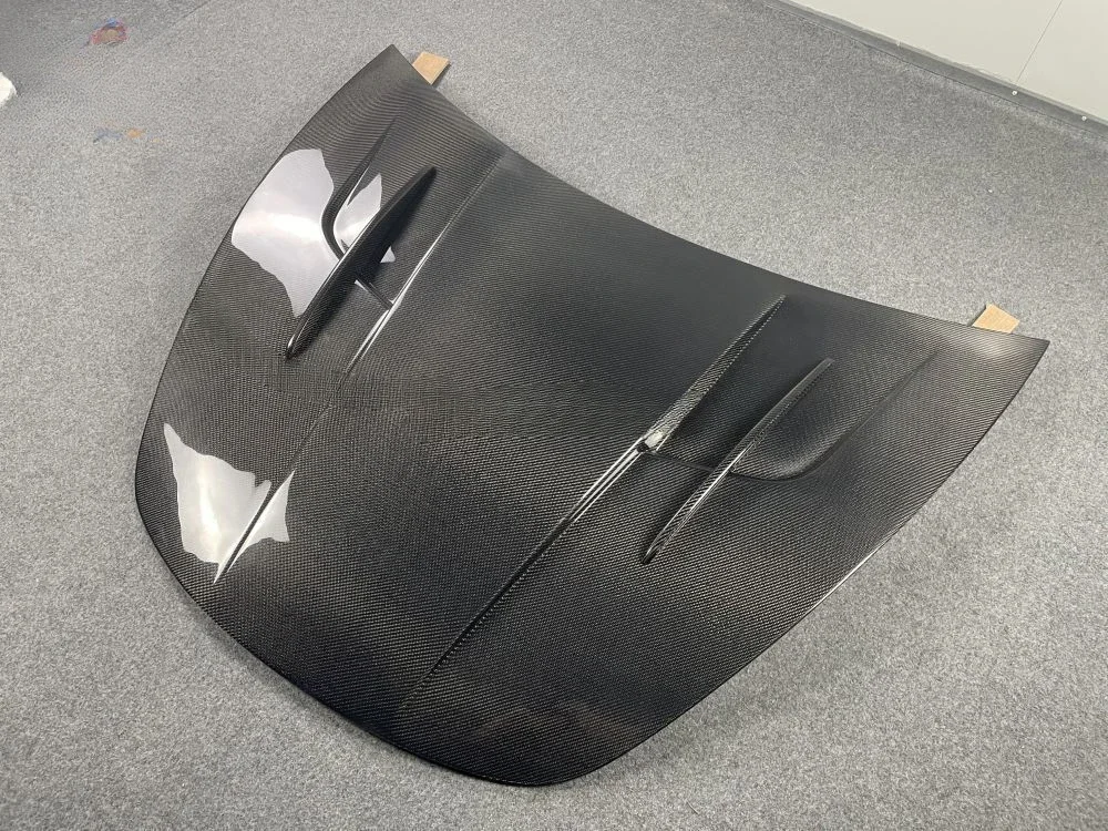 R style single sided carbon fiber Front Engine Hood Vent Cover For  Model 3 car hoodcustom