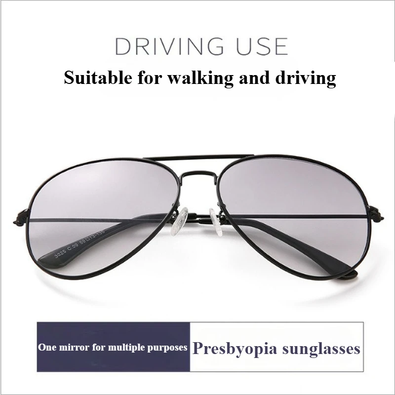 Sports Intelligent Photochromic Progressive Multifocal Reading Glasses Men Luxury Finished Near Far Sight Sunglasses 1.0-4.0 image 5