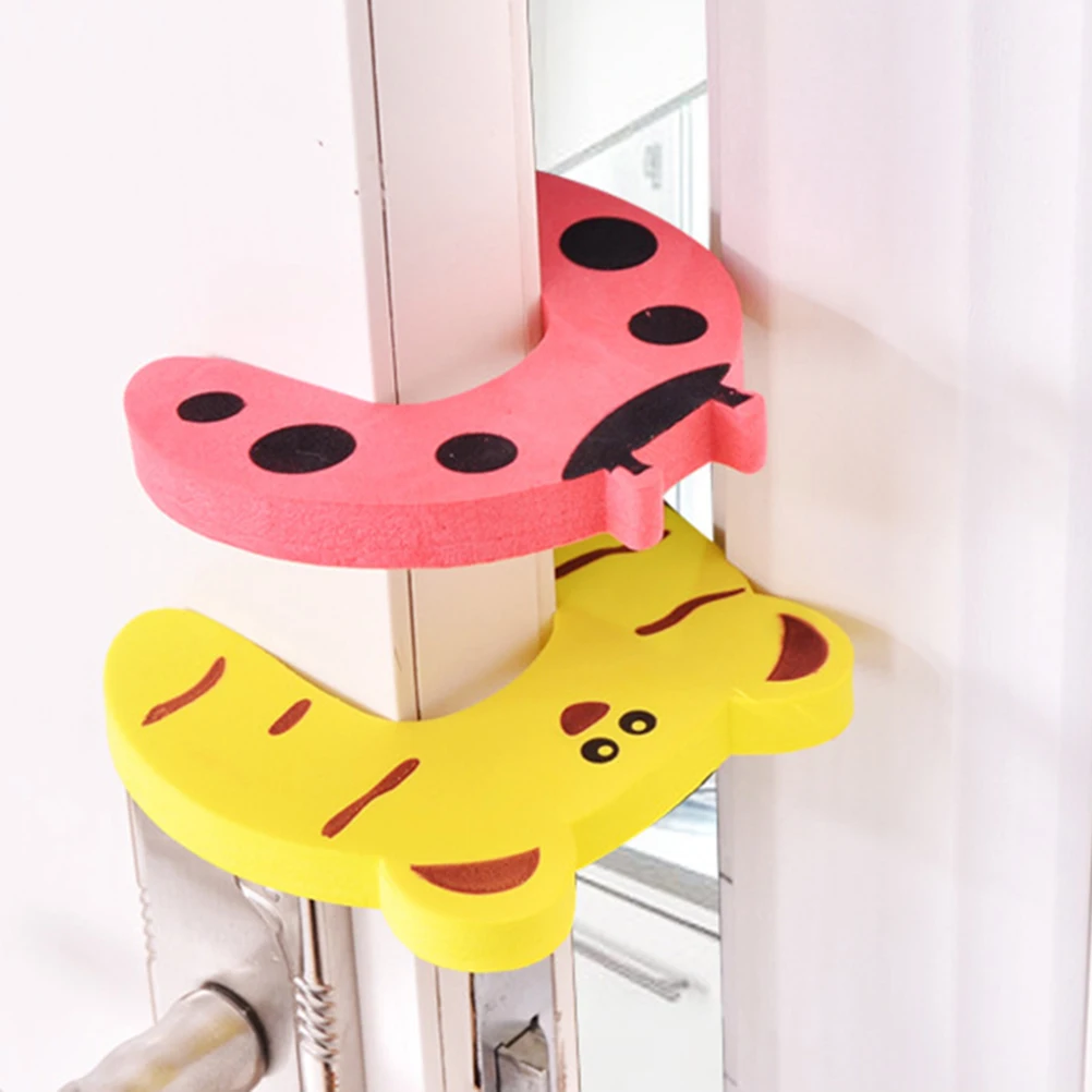 

8 pcs Door Clip Card Animal Pattern Pinch Guard Stopper Finger Protectors Baby Safety Silicone Rubber Door Accessories Prevent