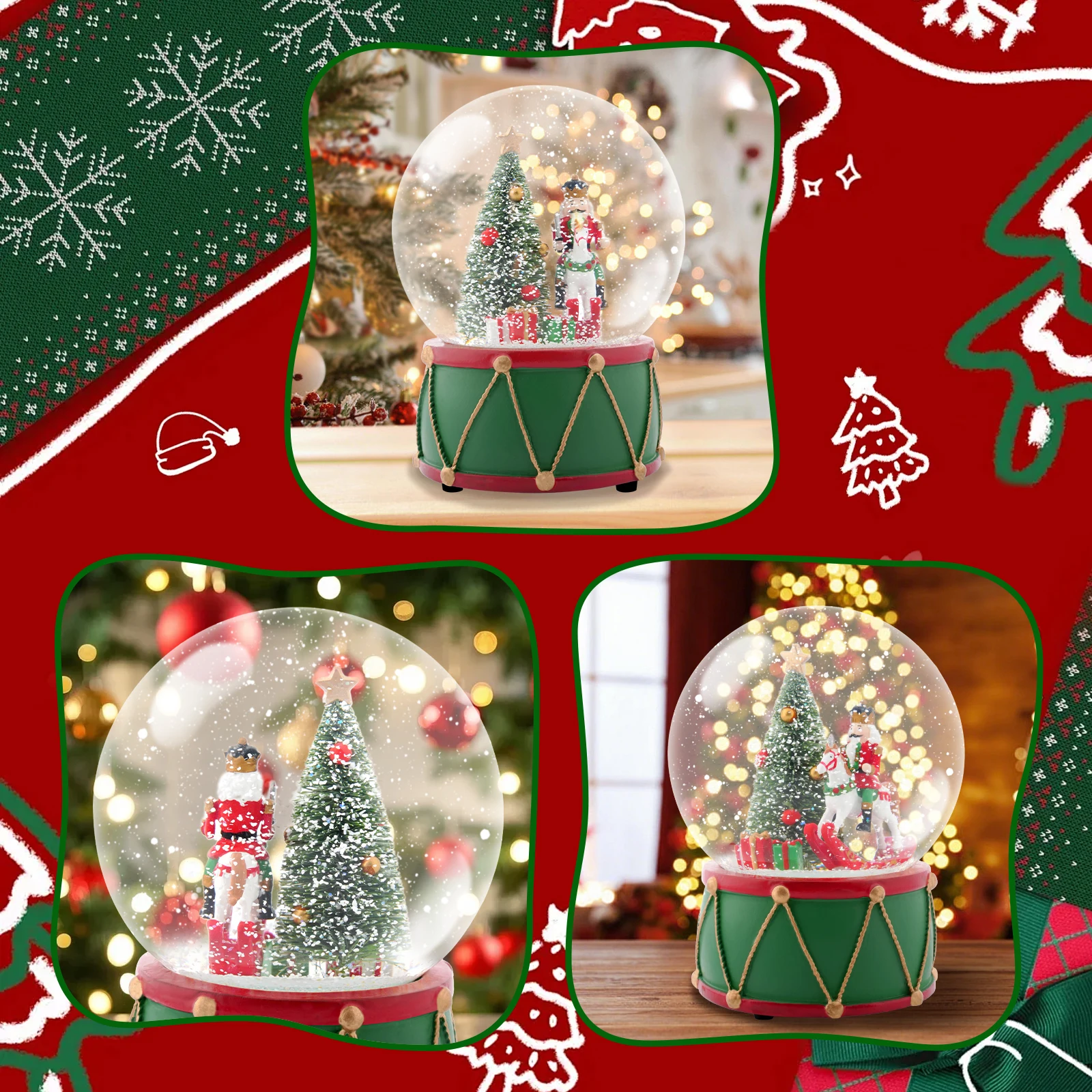 

The Perfect Christmas Gift Musical Snow Globe Featuring Cavalry Soldiers and a Unique Drum Base